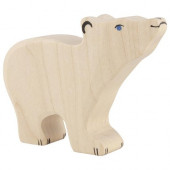 Holztiger polar bear head raised