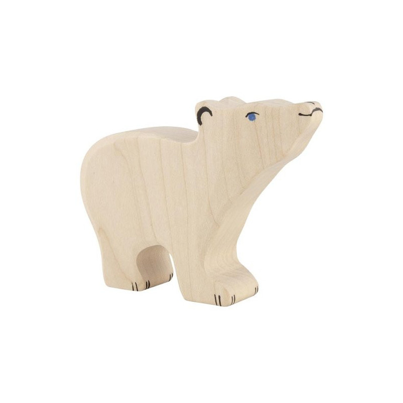 Holztiger ijsbeer hoofd omhoog