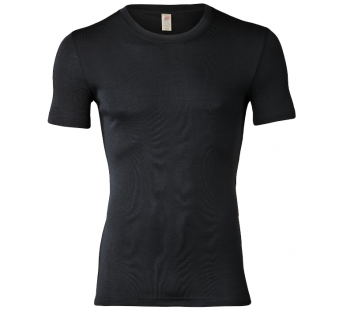 Engel Natur woolsilk short sleeved shirt black