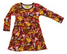 Duns Sweden long sleeved skater dress amanita madder brown