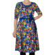 Duns Sweden dames jurk Amanita deep blue paddenstoelen blauw
