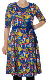 Duns Sweden dames jurk Amanita deep blue