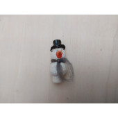 Keramieken steker sneeuwpop met mosterd sjaal (Ipsen de Bruggen)