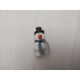 Keramieken steker sneeuwpop met grijze sjaal (Ipse de Bruggen)
