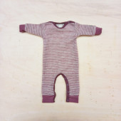 Lilano softly rubbed woolen jumpsuit mauve striped