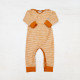 Lilano softly rubbed woolen jumpsuit curry striped