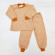 Lilano brushed woolen two piece pyjama  curry striped