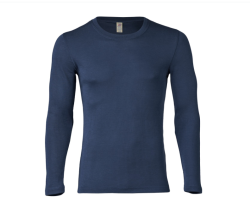 Engel Natur woolsilk long sleeved shirt navy