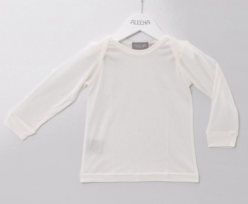 Alkena zijden longsleeve naturel