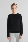 Leela cotton velvet longsleeve black