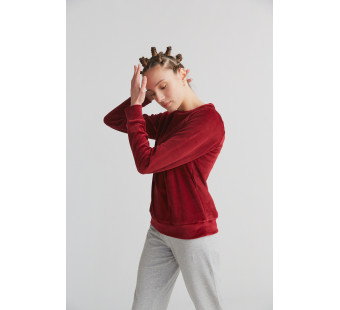 Leela cotton velourse longsleeve bordeaux