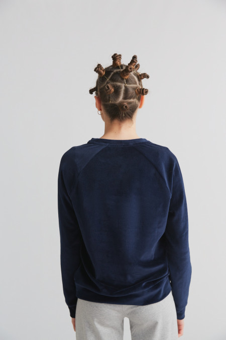 Leela cotton velvet longsleeve black