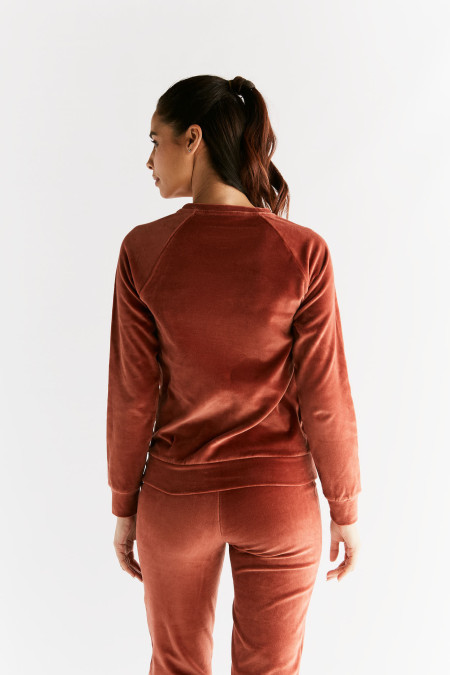 Leela cotton velourse longsleeve zwart