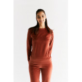 Leela cotton velourse longsleeve zwart