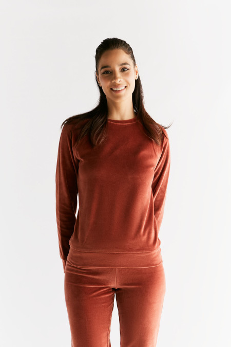 Leela cotton velvet longsleeve black