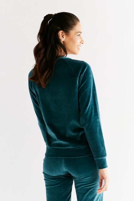 Leela cotton velourse longsleeve zwart