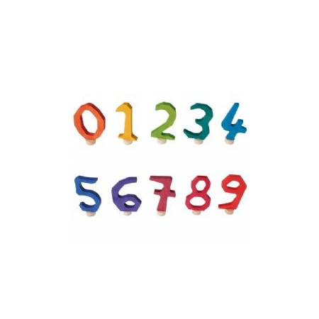 Grimm steker cijfer 0-9 regenboog kleuren (effen)