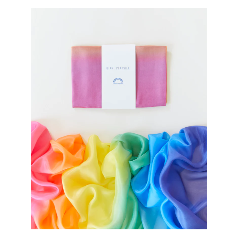 Sarah's silk giant silk towel rainbow