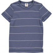 Muesli cotton  shortsleeve indigo striped