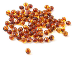 amber beads loose cognac per 10 pieces