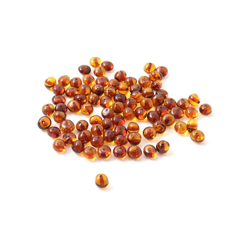 Barnsteen kralen los per 10 stuks cognac