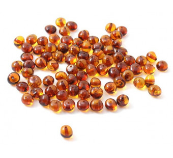 amber beads loose cognac per 10 pieces