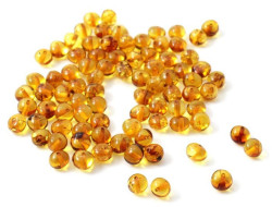 amber beads loose cognac per 10 pieces