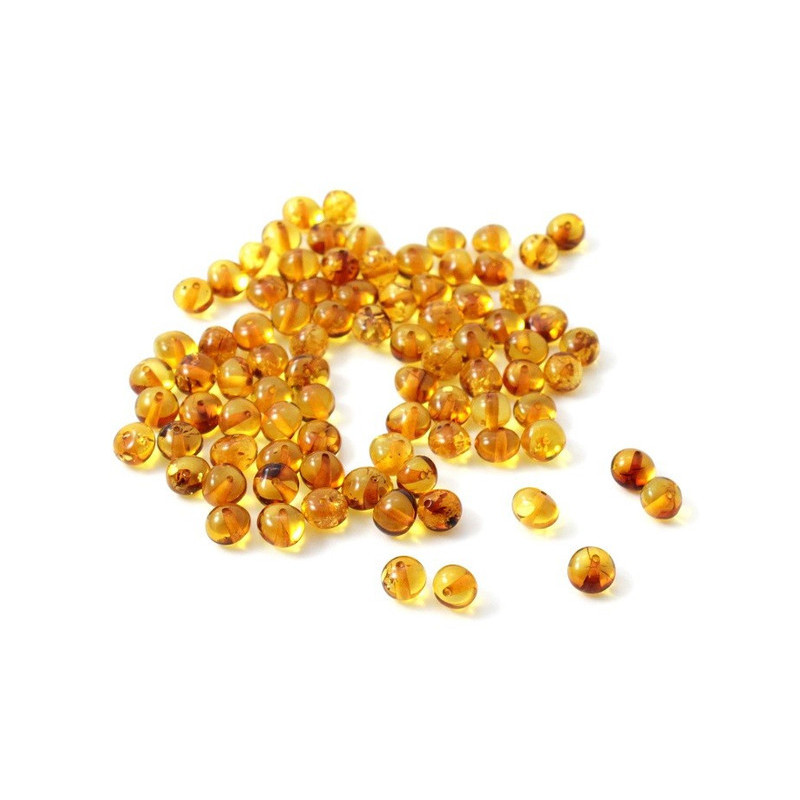 amber beads loose cognac per 10 pieces