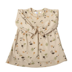 Joha merino long sleeve dress beige with mushrooms