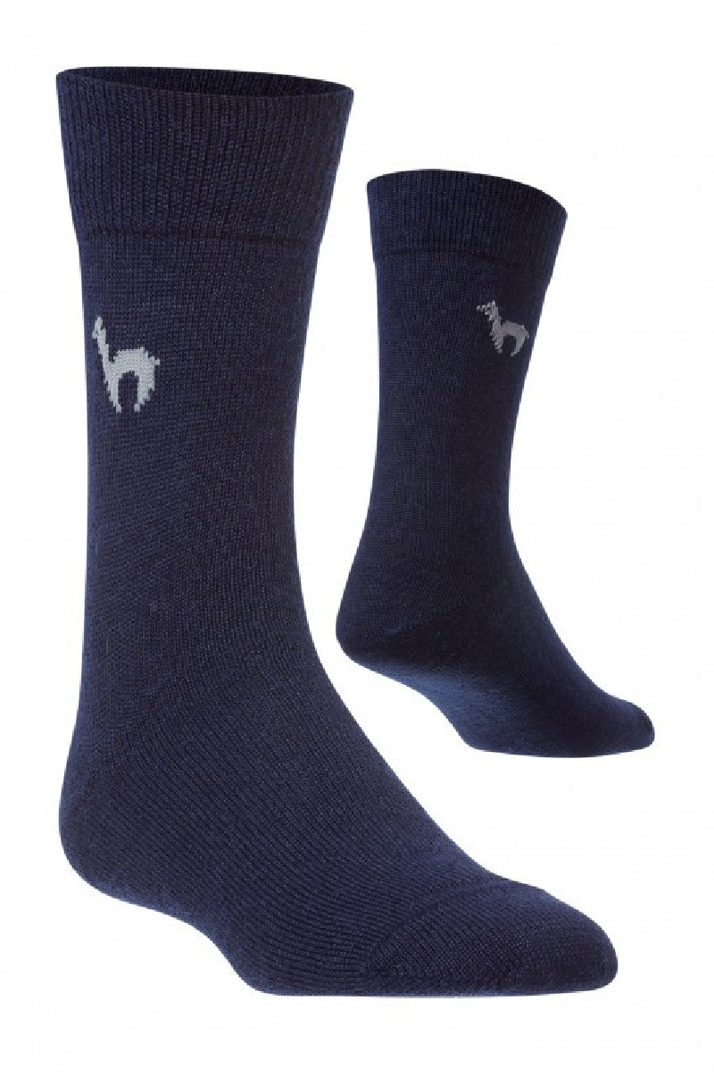 Apu Kuntur business socks alpaca wool socks blue