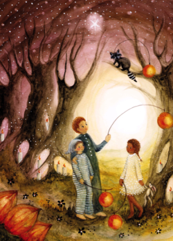 Postkaart La la Lampion- Bijdehansje