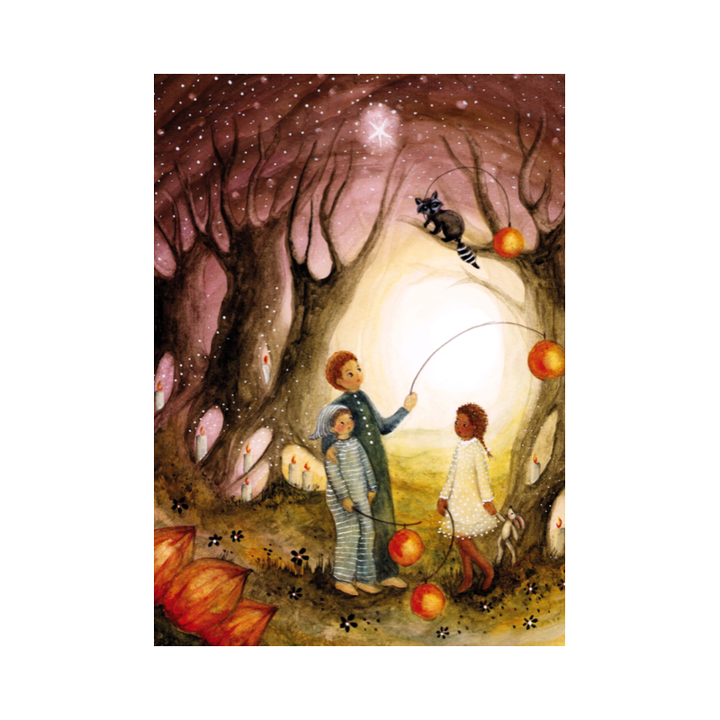 Postkaart La la Lampion- Bijdehansje