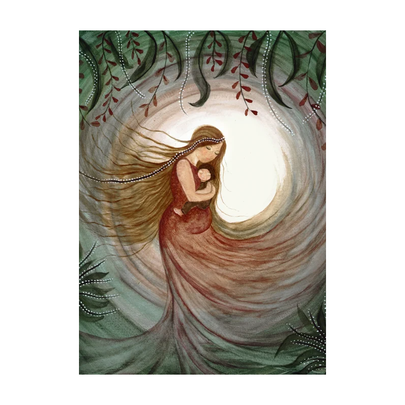 Postkaart Motherhood - Bijdehansje