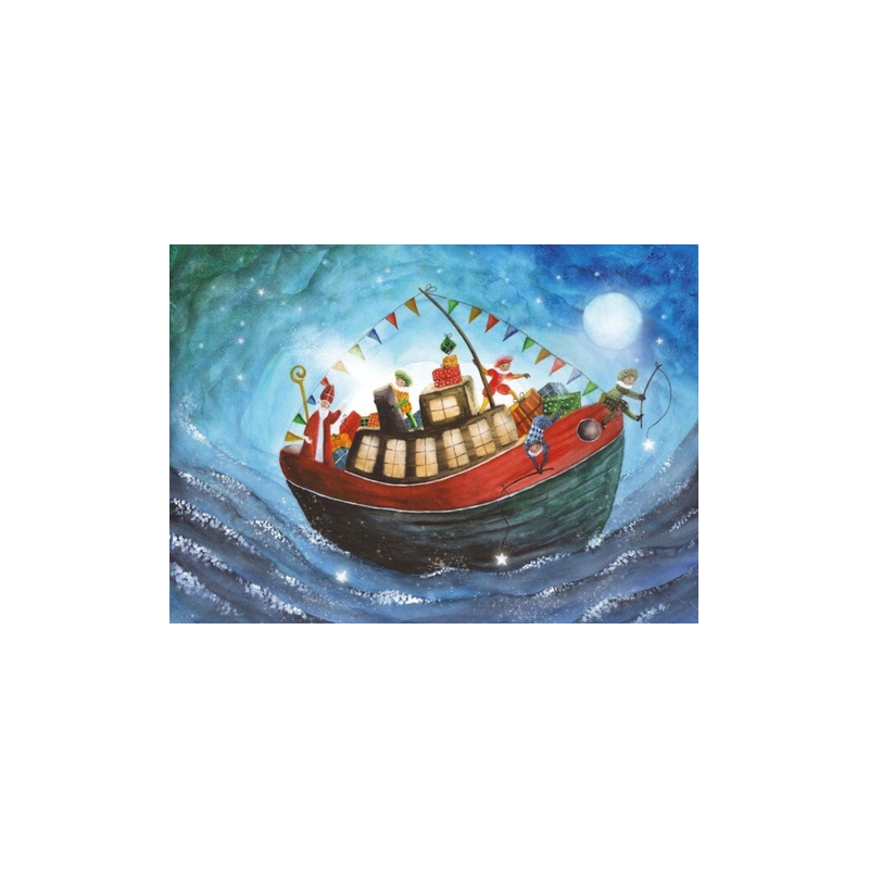 Postkaart Bootje Kadootje - Bijdehansje