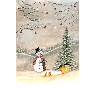 Postal card Snowman - Bijdehansje