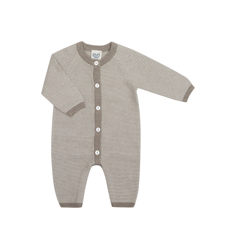 Puri organics jumpsuit taupe/naturel  80% katoen 20% zijde