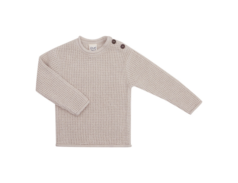 Puri organics sweater oyster grey  80% cotton 20% wool