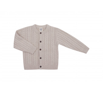 Puri organics cardigan oyster grey 80% cotton 20% wool