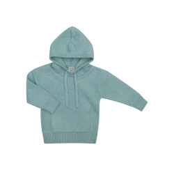 Puri organics gebreide hoody surf green  80% katoen 20% wol