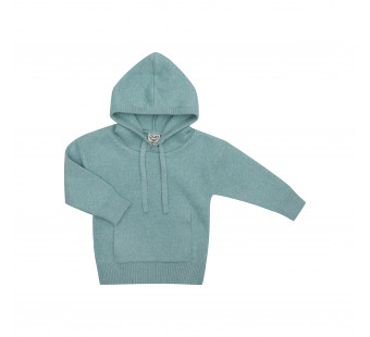 Puri organics gebreide hoody surf green  80% katoen 20% wol