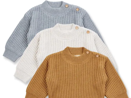 Sense Organics knitted sweater light grey