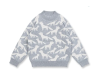 Sense Organics knitted sweater grey withb foxes