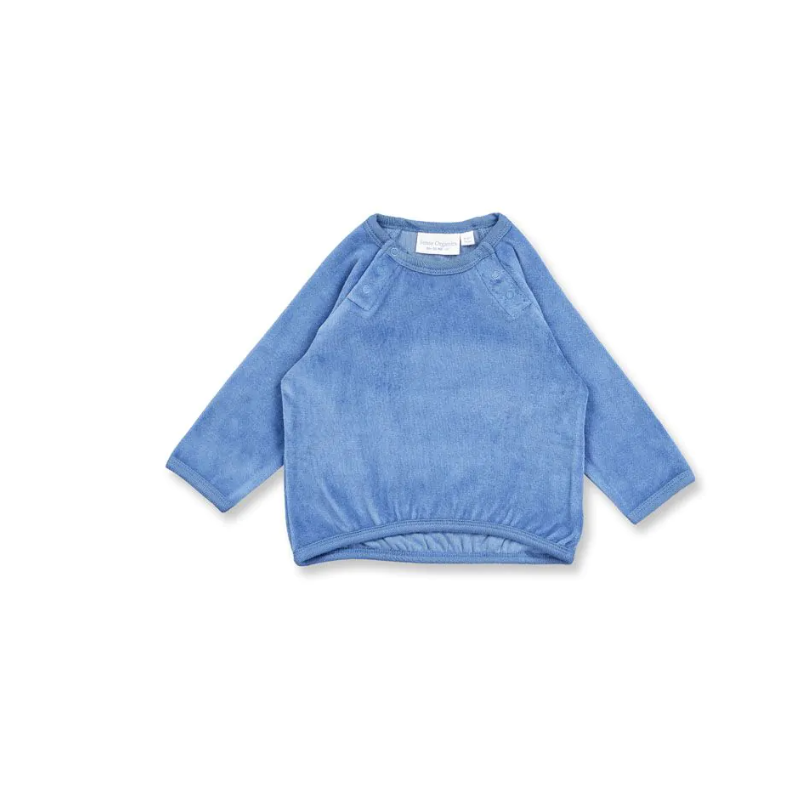 Sense Organics velvet sweater steel blue