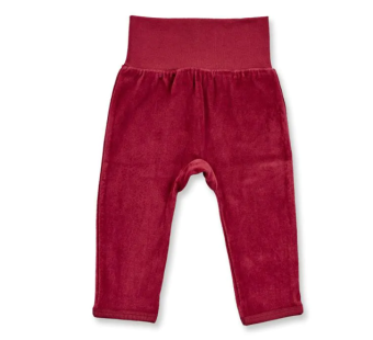 Sense Organics katoenen velourse baby broek tibetaans rood Sense Organics katoenen velourse baby broek tibetaans rood