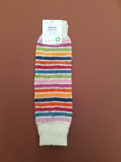 Hirsch natur woolen leg warmers rainbow blue