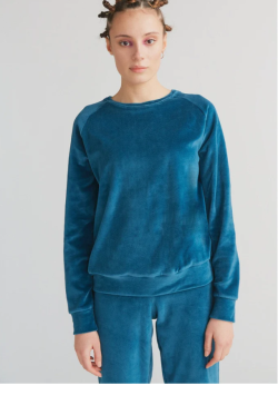 Leela cotton velvet longsleeve olive green