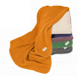 Lilano gebreide wollen deken mauve