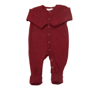 Joha jumpsuit met omslag 100% merinowol bordeaux  (56140)