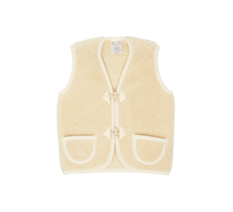 We are wovens woolen bodywarmer flate white (child)