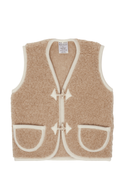 We are woven woolen bodywarmer flate white (child)